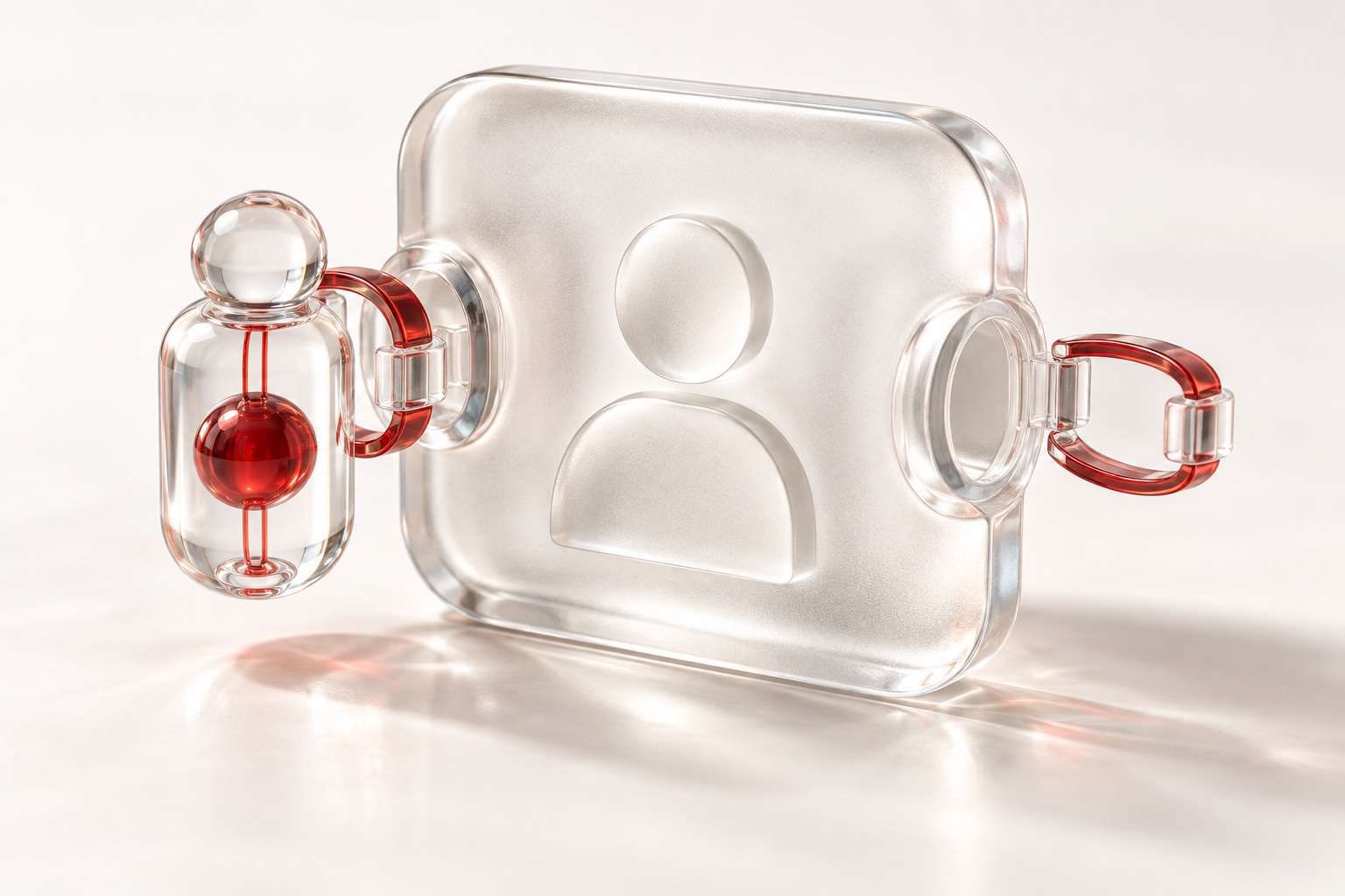A removable glass credential connects an agent capsule to its principal.