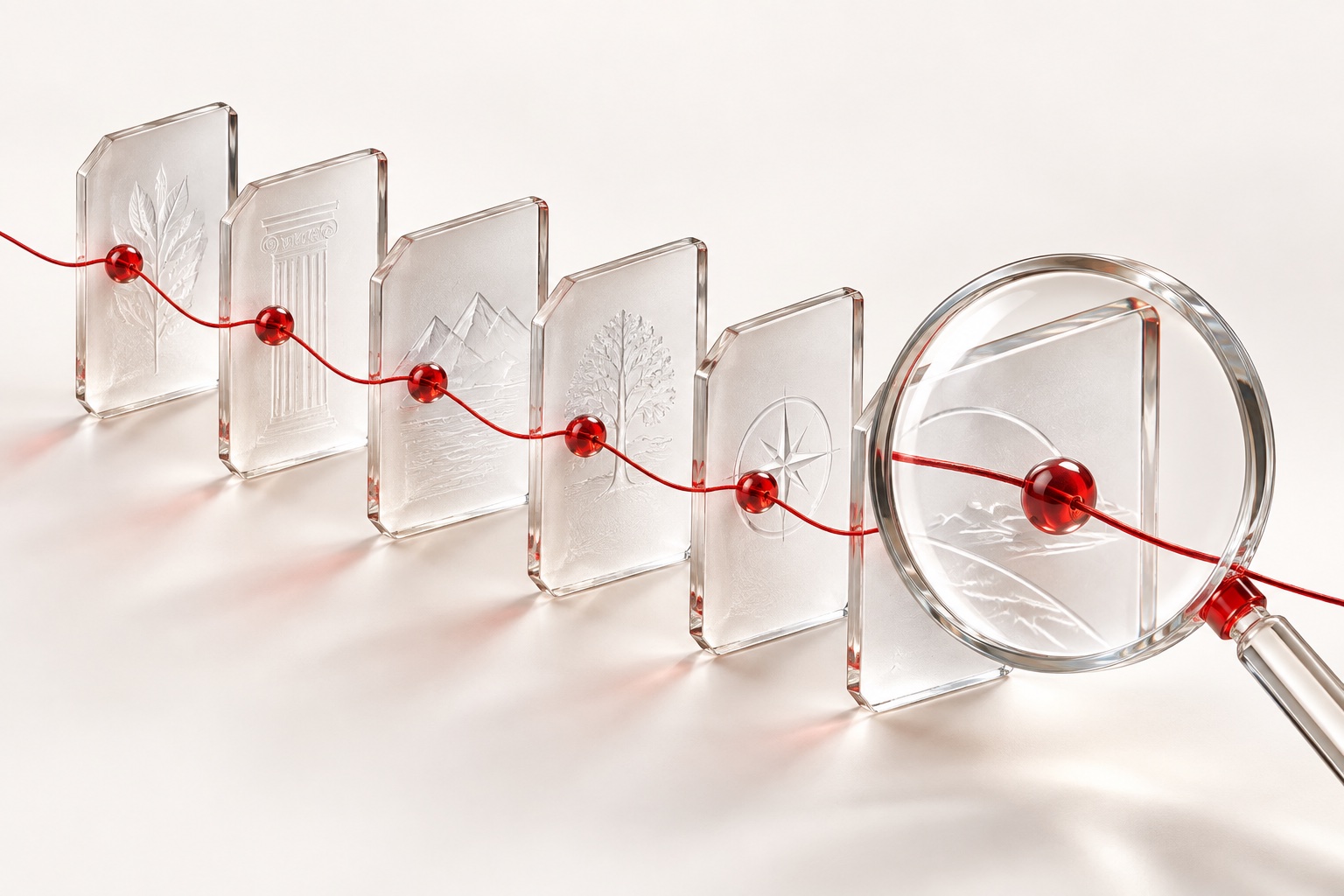 A continuous evidence thread connects distinct transparent records.