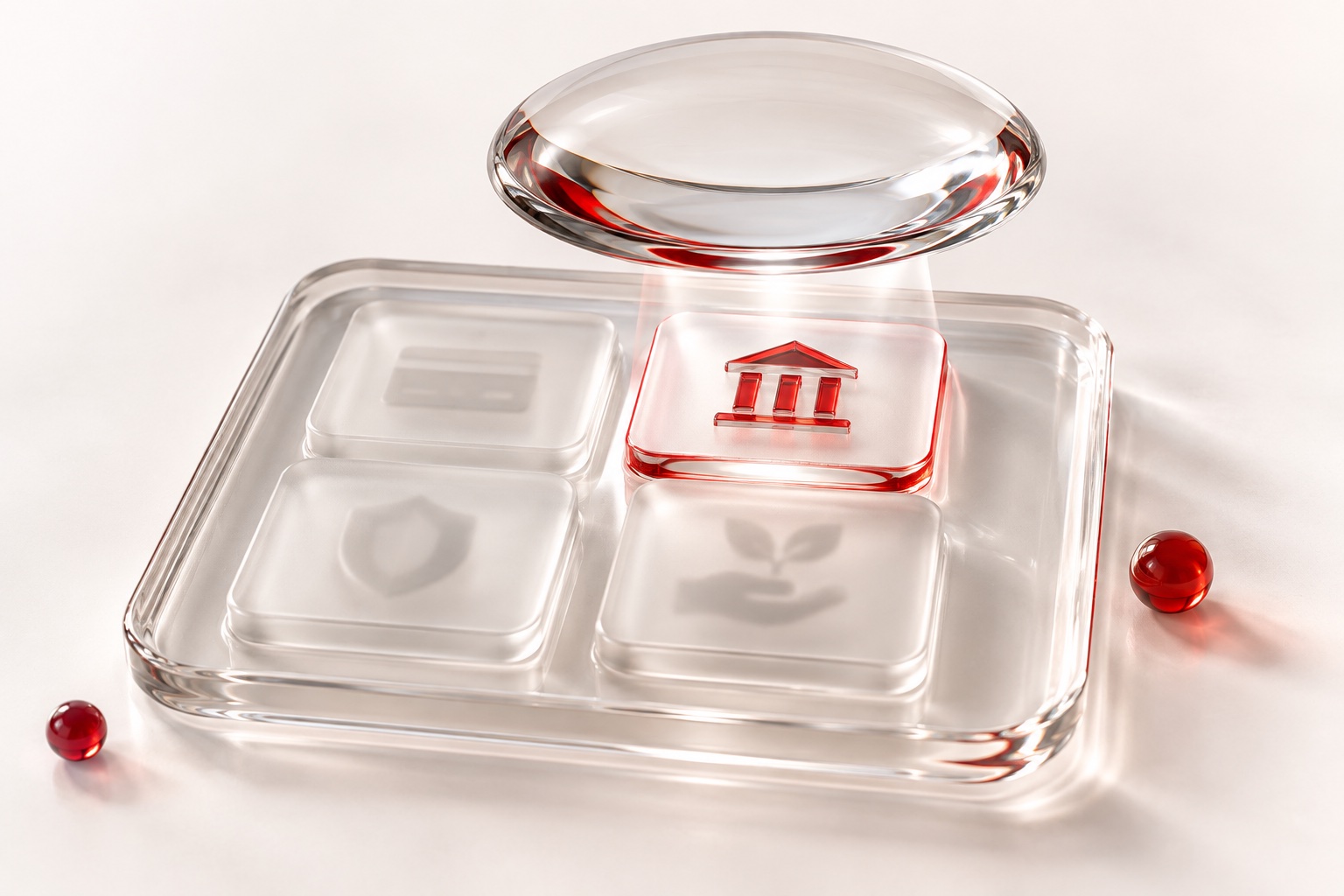 A glass lens reveals the service module suited to the task.