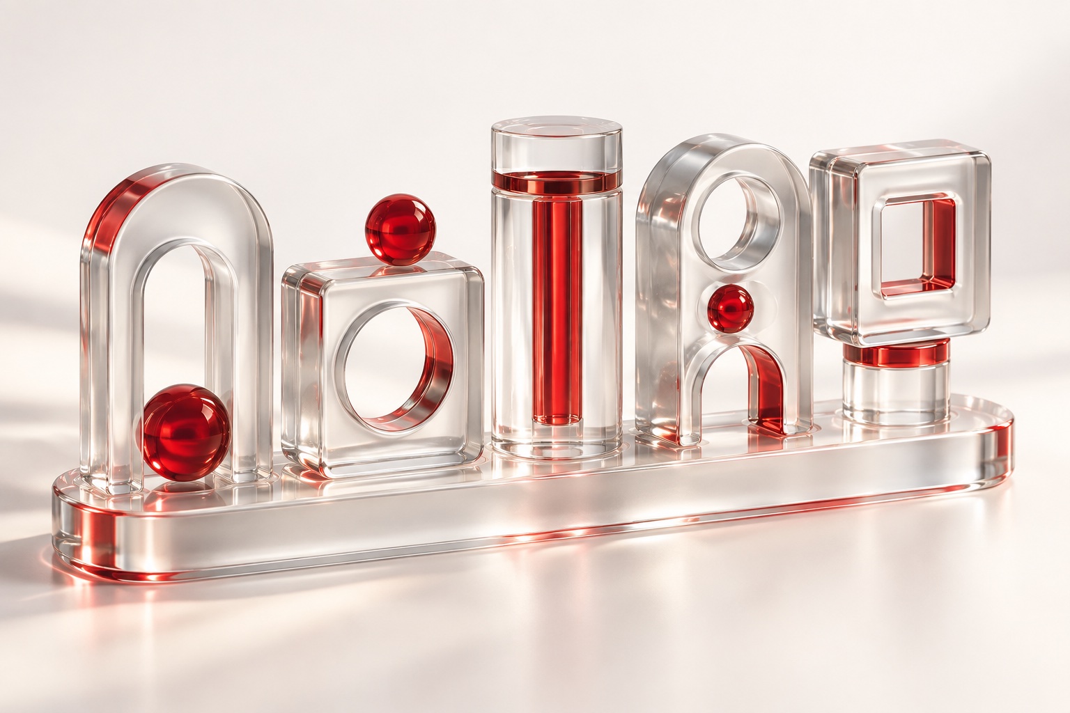 Different glass modules joining a common base.